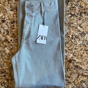 ZARA The Marine Straight in Light Grey Signature Denim. Wide Leg NWT size 6.